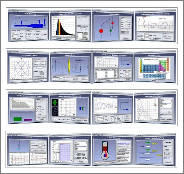 Bilder zum Programm PhysProf 1.1 - Mechanik - Elektrotechnik - Thermodynamik - Optik Bilder zum Programm PhysProf 1.1 - Mechanik - Elektrotechnik - Thermodynamik - Optik