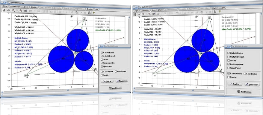 MathProf - Malfatti - Kreis - Kreise - Problem - Graph - Rechner - Berechnen - Darstellen - Zeichnen
