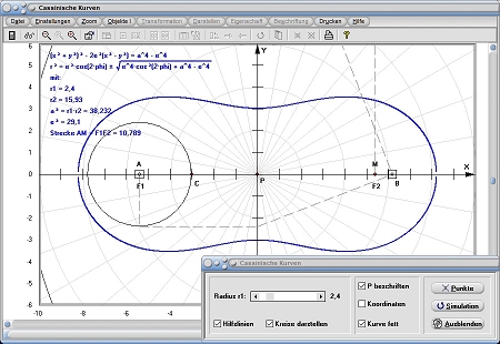 MathProf - Cassinische Kurven - Cassini - Kurve - Formel - Funktion - Gleichung - Definition - Graph - Rechner - Berechnen - Darstellen - Zeichnen - Plotten