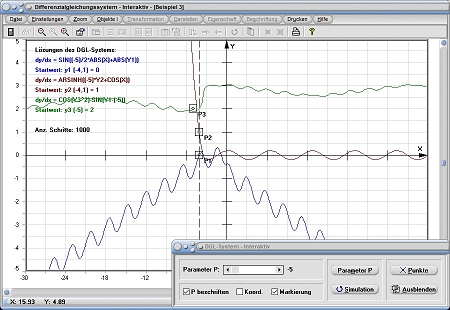 MathProf - DGL - Gleichungen - System - Lösungen - Lösen - Rechner - Berechnen - Zeichnen - Grafisch - Linear - Homogen