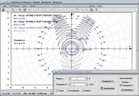 MathProf - Funktion - Polardiagramm - Polarkoordinaten - Grafik - Funktionen - Polarform - Kurven - Graphik - Plot - Graph - Beispiel - Graphische Darstellung - Funktionsplotter - Funktionsgraphen - Graphen - Graphen zeichnen - Graph darstellen - Polarkoordinatensystem - Polarkoordinatendarstellung