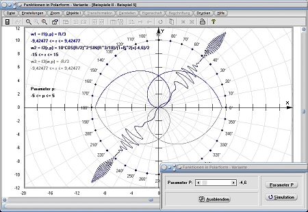 MathProf - Polares Koordinatensystem - Funktionen - Kreiskoordinaten - Kartesische Koordinaten - Kreiskoordinatensystem - Geschlossene Kurven - Kurven mit krummlinigen Koordinaten - Polardiagramm - Polargraph - Funktionen - Polarkoordinaten - Kurve - Graphik - Plotter - Beispiel - Graphische Darstellung - Funktionsgraphen - Graphen - Graphen zeichnen - Funktionsplotter - Polarkoordinatensystem - Polarkoordinatendarstellung - Funktionen - Grafische Darstellung