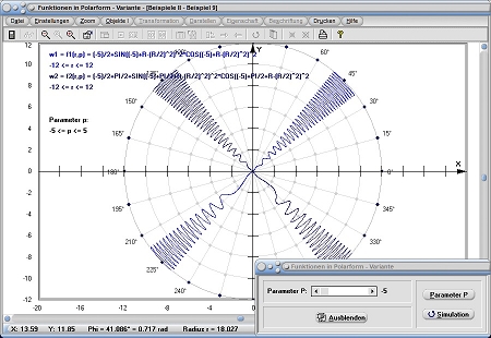 MathProf - Funktion - Polardiagramm - Kurve - Polarform - Polardarstellung - Polarkoordinaten - Graphik - Plotter - Beispiel - Grafische Darstellung - Funktionsgraphen - Funktionsplotter - Polarkoordinatensystem - Polarkoordinatendarstellung - Funktionen - Darstellen - Plotten - Graph - Grafik - Zeichnen - Plotter