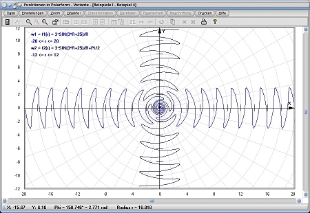 MathProf - Polares Koordinatensystem - Kurve - Polardiagramm - Polarkoordinaten - Polarform - Funktion - Ableitung - Polarkoordinaten - Kurven - Graphik - Kurve plotten - Funktionsplotter - Beispiel - Graphische Darstellung - Funktionsgraphen - Graphen - Graphen zeichnen - Graphen von Funktionen - Graph darstellen - Polarkoordinatensystem - Polarkoordinatendarstellung - Polarplot - Polar plot