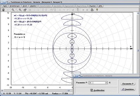 MathProf - Polares Koordinatensystem - Winkel - Rechner - Berechnen - Polarkoordinaten - Polardiagramm - Polarkoordinatensystem - Kurve in Polarkoordinaten - Plotter - Graph - Funktion - Beispiel - Graphische Darstellung - Funktionsplotter - Funktionsgraphen - Graphen - Graphen zeichnen - Graphen Funktionen - Polarkoordinatendarstellung - Funktionen - Funktionswerte