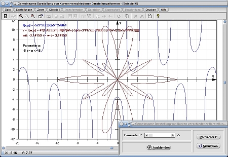 MathProf - Zwei Funktionen - Mehrere Funktionen - Gleichzeitig - Gemeinsam - Polarform - Parameterform - Explizit - Graph - Grafisch - Darstellen - Zeichnen - Parameter - Plotten