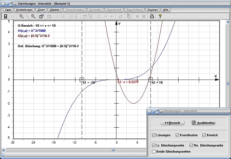 MathProf - Gleichungen - Löser - Numerische Lösungen - Grafische Lösungen - Mathematische Gleichungen - Zeichnen - Rechner - Lösen