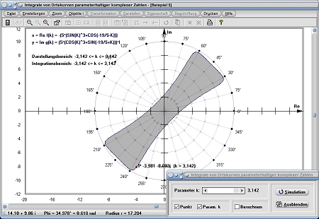 MathProf - Komplex - Ortskurven - Komplexe Funktion - Fläche zwischen zwei Funktionen - Zwei Funktionen - Bereichsintegral - Zwei Graphen - Bogenlänge - Flächenberechnung - Rechner - Berechnen - Plotter - Darstellen