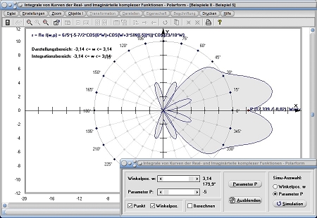 MathProf - Komplex - Realteil - Imaginärteil - Real - Imaginär - Integral - Randkurve - Volumen - Flächenstück - Schwerpunkt einer Fläche - Bestimmte Integrale - Integrale berechnen - Integration - Länge einer Kurve - Integral - Rechner - Berechnen - Plotter - Darstellen