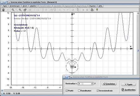 MathProf - Umgekehrte Funktion - Umgekehrte Funktion - Invertierte Funktion - Funktionen - Kreis - Polarform - Parameterform - Explizit - Kartesisch - Graph - Grafisch - Darstellen - Zeichnen - Parameter - Plotten
