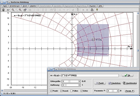 MathProf - Netz - Konform - Abbildung - Koordinatennetz - Zeichnen - Plotten - Plotter - Eigenschaften