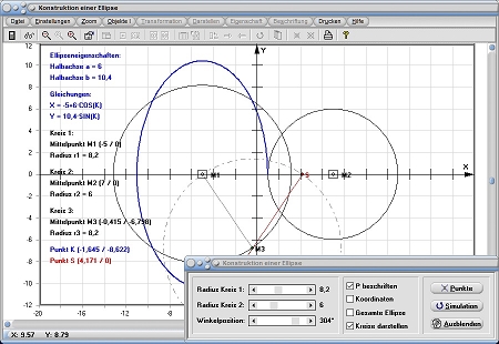 MathProf - Ellipse - Konstruktion - Konstruieren - Ellipsenkonstruktion - Zeichnen - Darstellen