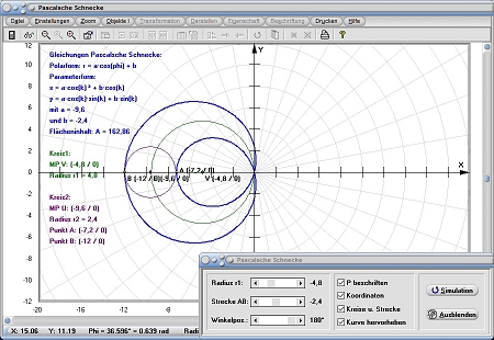MathProf - Pascalsche Schnecke - Formel - Funktion - Gleichung - Kreise - Definition - Graph - Rechner - Berechnen - Darstellen - Zeichnen - Plotten