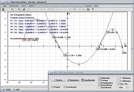 MathProf - Spline - Splines - Interpolation - Randpunkte - Generator - Erzeugen - Beispiel - Formel - Funktion - Kubisches Polynom - Definition - Graph - Rechner - Berechnen - Darstellen - Zeichnen - Plotten