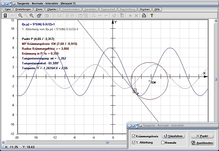 MathProf - Tangente - Normale - Anstieg - Kurvennormale - Kurventangente - Analyse - Herleitung - Plotten - 1. Ableitung - Rechner - Berechnen - Zeichnen