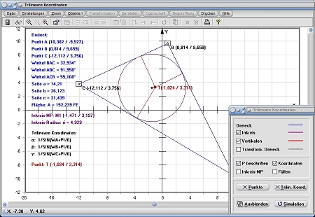 MathProf - Trilineare Koordinaten - Trilinear - Dreieck