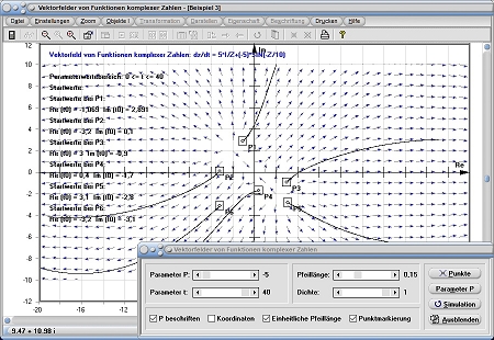 MathProf - Vektorfeld - Vektorfelder - Berechnen - Graph - Grafisch - Komplexe Zahlen - Plotter - Parameter - Rechner - Grafik - Rotation