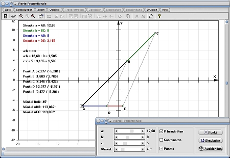 MathProf - Proportionale - Proportionalen - Proportional - Zusammenhang - Zahlen - 4 - Strecken - Graph - Rechner - Berechnen - Darstellen - Zeichnen - Grafisch