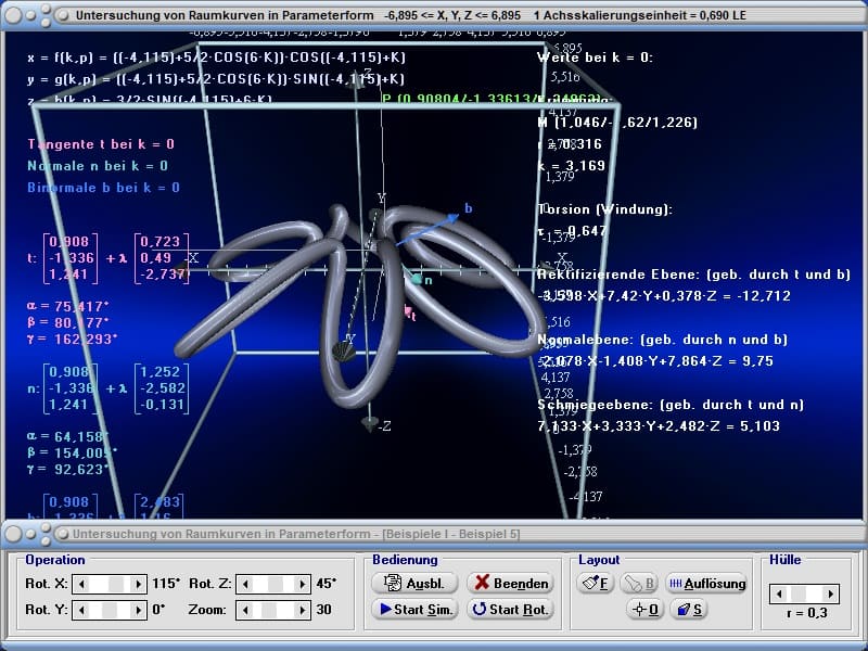 MathProf - Funktion - 3D - Kurve - Windung - Kartesische Koordinaten - Kartesisch - Zylinderkoordinaten - Kugelkoordinaten - Simulation