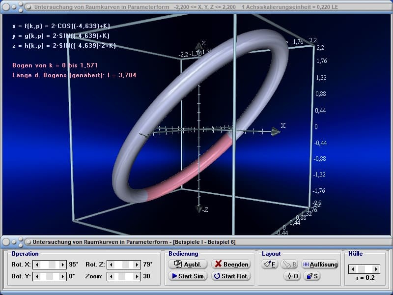 MathProf - Raumkurven - Parameterdarstellung - 3D - Zeichnen - Parameterkurven - Parametrisierte Kurven - Parameter - Darstellen - Plotten - Rechner - Berechnen - Graph - Grafik