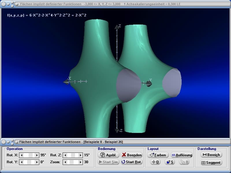 MathProf - Isosurface - Isosurfaces - 3D - Implizit - Funktionsplotter - Funktion - f(x,y,z) - Funktionsplot - Flächenfunktionen - Impliziit - 3D-Funktion - Zeichnen - Graphen