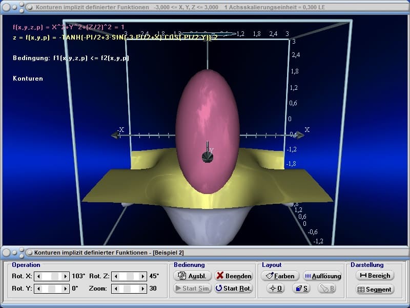MathProf - Isofläche - Isoflächen - Isosurface - 3D - Funktionen - Dreidimensionale Funktion - 3D-Graph - 3D-Plotter - 3D-Funktionen - 3D Rechner - 3D Darstellung - Images - Flächen - Implizit - Animationen - Simulation - Bedingung