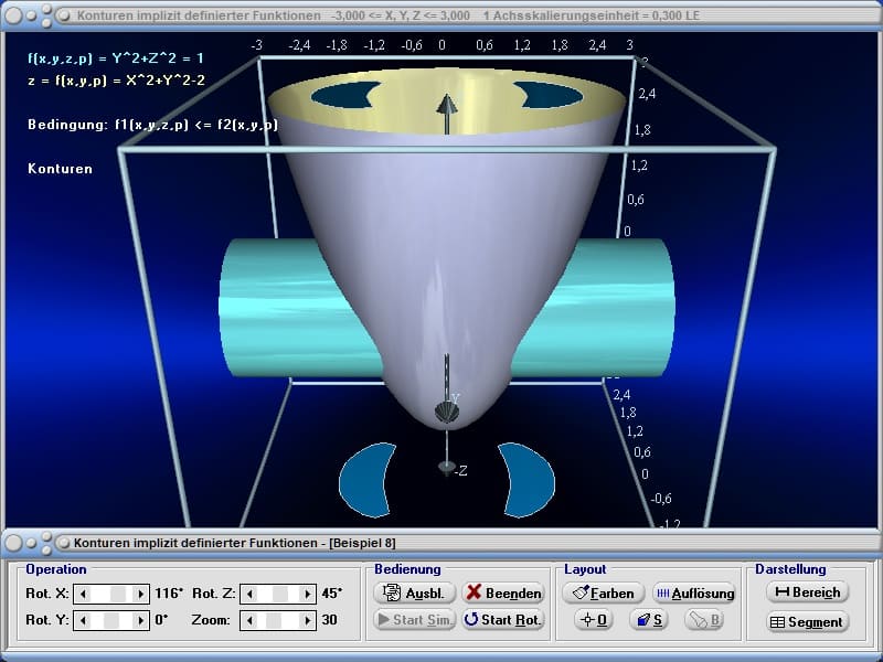 MathProf - Isofläche - Isoflächen - Isosurface - Isosurfaces - 3D-Flächen - Flächendarstellung - 3D-Graphen - Plotter - Funktionen - Variablen - Implizit - Graph - 3D Surface - Implizite Funktion - Animationen - Simulation - Bedingungen 