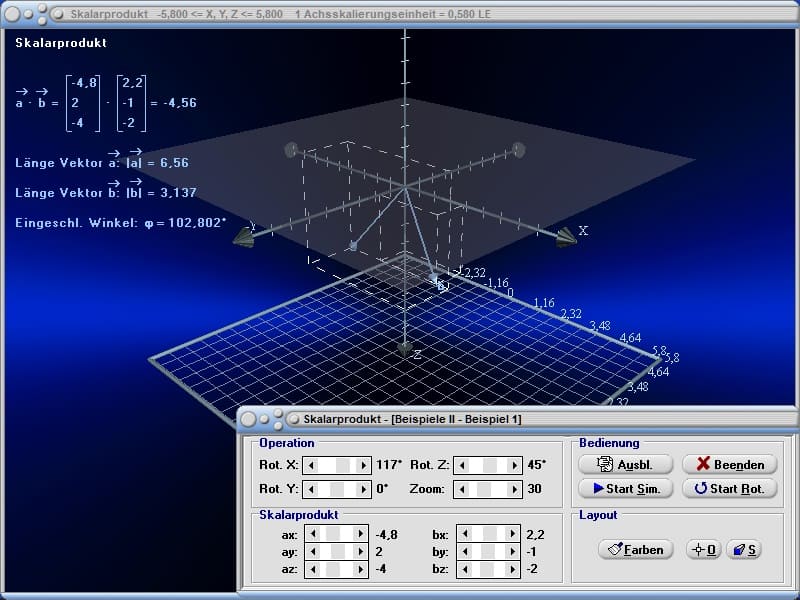 MathProf - Skalarprodukt - Eigenschaften - Berechnen - Rechner - Vektoren - Orthogonal - Orthogonalität - Skalares Produkt 