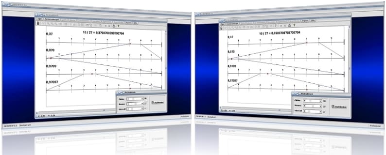 MathProf - Dezimalbruch - Dezimalbrüche - Intervallschachtelung - Dezimalbruchentwicklung - Dezimaldarstellung - Rechner - Brüche - Zahl - Intervall - Berechnen - Darstellen - Grafik - Grafisch