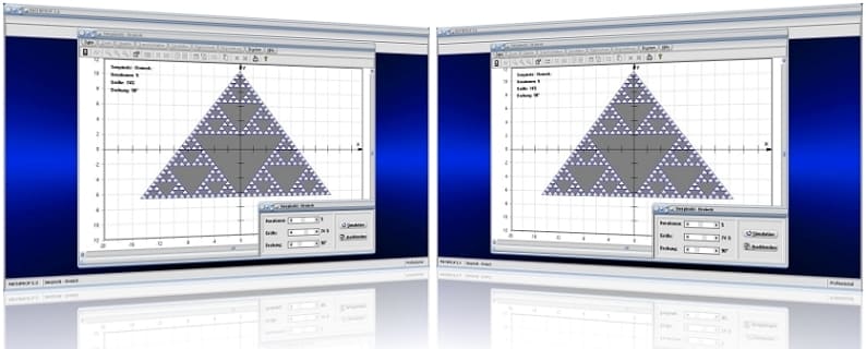 MathProf - Sierpinski - Sierpinski triangle - Flächeninhalt - Grafik - Fraktale Geometrie - Fläche - Graph - Animation - Formeln - Dreieck - Problem