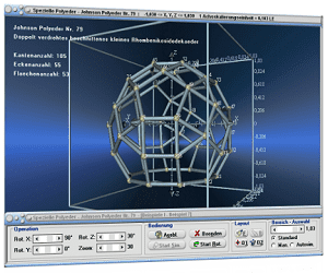 MathProf - Johnson-Körper - Johnson-Polyeder - Räumliche Figuren - Räumliche Körper - Polyeder - Raumgeometrie - Vielflächner - Konvexe Polyeder - Arten - Dreidimensional - 3D - Geometrische Körper - Raum - Körper - Kanten - Struktur - Ecken - Netz - Gitter - Modell - Plotter - Koordinaten - Flächenwinkel - Bild - Darstellen - Plotten - Graph - Rechner - Berechnen - Grafik - Zeichnen - Plotter