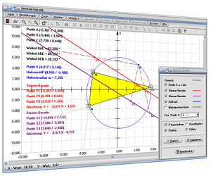 MathProf - Simson-Gerade - Steiner-Gerade - Steinersche Gerade - Dreieck - Konstruktion - Konstruieren - Berechnen - Graph - Grafisch - Bild - Rechner - Definition - Grafik - Darstellung - Zeichnen - Eigenschaften - Berechnung - Darstellen