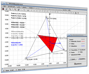 MathProf - Höhenfußpunkt - Dreieck - Höhenschnittpunkt - Höhengerade - Rechner - Grafik - Darstellung - Plotten - Definition - Graph - Berechnen - Berechnung - Darstellen