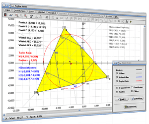 MathProf - Taylor-Kreis - Konstruktion - Konstruieren - Dreieckskonstruktion - Nebenhöhen - Höhen - Fußpunkte - Höhenfußpunkte - Berechnen - Erklärung - Beschreibung - Definition - Graph - Grafisch - Plotter - Zeichnen - Eigenschaften - Bild - Rechner - Grafik - Darstellung - Berechnung - Darstellen
