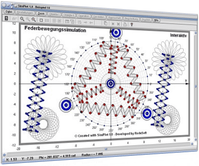 SimPlot - Physikalisch - Wissenschaftlich - Mathematisch - Feder - Physik - Software - Programm - Simulation - Simulieren - Animation - Rechner - Graph - Zeichnen