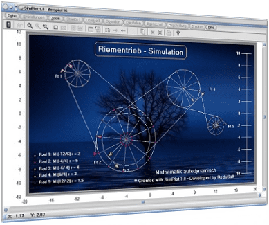 SimPlot -Riemen - Riemetrieb - Simulation - Räder -  Software - Plotten - Objektorientiert - Objektorientierte Simulation - Objektorientierte Analyse - Beispiele - Prozessablauf - Computer