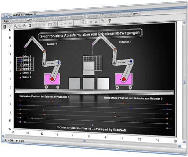 SimPlot - Diagramm - Analyse - Roboter - Arm - Steuerung - Technik - Technisch - Software - Programm - Diagramm - Systeme - Statisch - Abläufe - Richtung -   Bewegungsrichtung