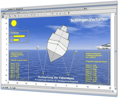 SimPlot - Schiff - Illustration - Illustrieren - Visualisierungssoftware - Science - Scientific - Plotter - Simu - Tool - Grafisch - Grafiken - Plotten - Darstellen - Bild