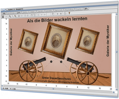 SimPlot - Kanone - Kugel - Simulation - Images - Grafiken - Drehen - Spiegeln - Rotieren - Picture - Bild - Plotter - Grafik - Graph - Animation - Schuss