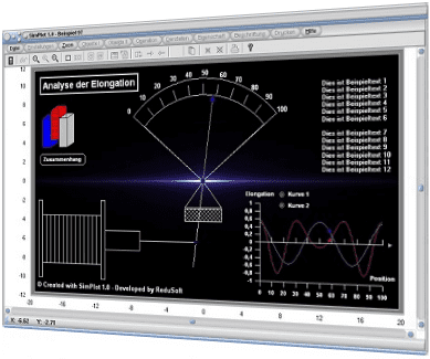 SimPlot - Software - Elektrotechnik - Mechanik - Maschinenbau - Maschinen - Ingenieure - Unterricht - Studium - Simulationen - Animationen - Grafik - Programm