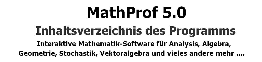 MathProf - Mathematik interaktiv - Programmübersicht - Inhaltsverzeichnis