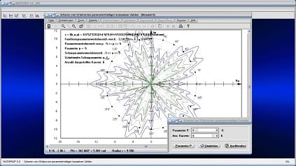 Ortskurven - Komplexe Zahlen - Komplex - Ortskurve - Parameterfunktionen - Parameterfom - Scharen - Kurvenscharen - Funktionsscharen - Parameter - Scharparameter - Graphen - Zeichnen - Plotten - Rechner - Plotter - Graph - Grafik - Bilder - Beispiele - Darstellung - Berechnung - Darstellen