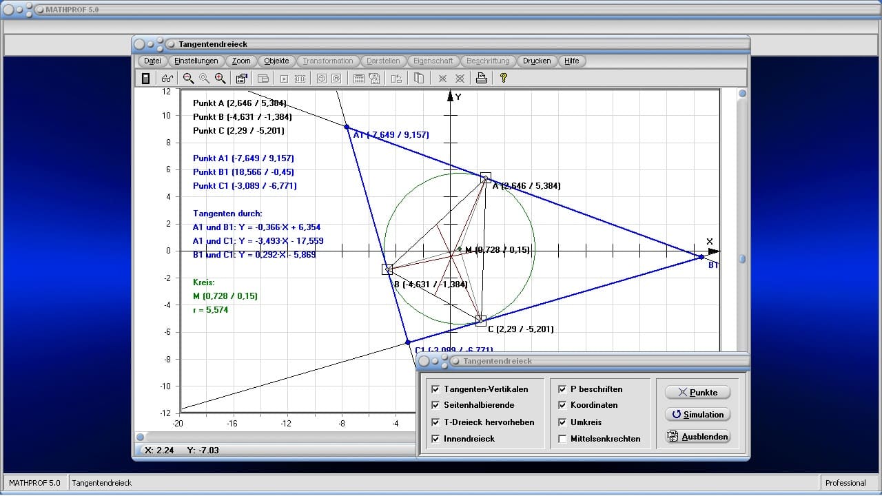 Tangentendreieck - Bild 2 - Tangentendreieck - Konstruktion - Konstruieren - Dreieck - Tangenten - Kreis - Berechnen - Graph - Grafisch - Bild - Rechner - Grafik - Beschreibung - Definition - Darstellung - Berechnung - Zeichnen - Eigenschaften - Darstellen