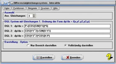 MathProf - Differentialgleichungssystem - DGL - Differentialgleichungen - System - 1. Ordnung - Erste Ordnung - Rechner - Berechnen - Zeichnen - Lösen - Lösung - Plotten - Grafisch