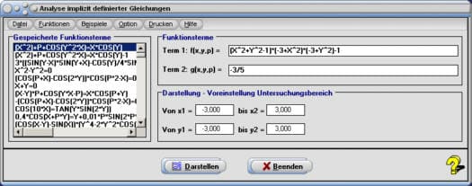 MathProf - Implizite Funktion - Implizite Gleichung - Lösungsmenge - Bedingungen - Partielle Ableitungen - Ableitung - Gleichungen - Definition - Graph - Rechner - Berechnen - Darstellen - Zeichnen - Plotten
