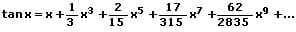 Mathprof - Reihen - Konvergente Reihen - Trigonometrische Reihe - Tangens - Tan(x)
