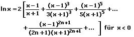MathProf- Reihen - Konvergente Reihen - Logarithmus - Natürlicher Logarithmus - X