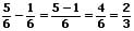 Mathprof - Brüche subtrahieren - Brüche - Subtraktion - Gleichnamig - Beispiel - 2