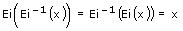 Inverse des Exponential-Integrals Ei - Formel - Funktion - 2