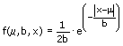 Laplace-Verteilung - Dichte - Formel